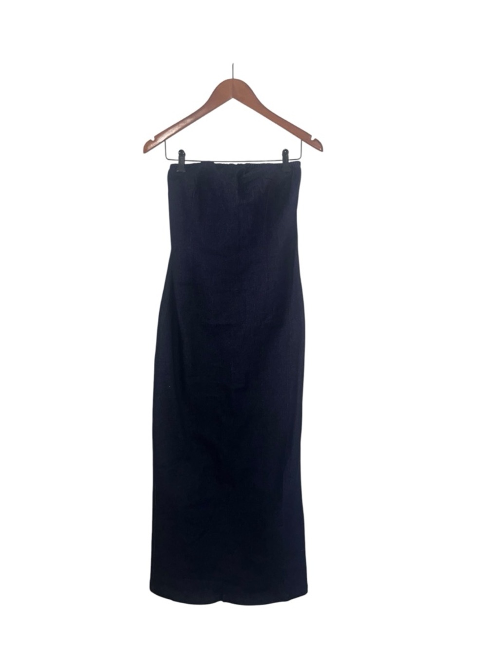 Strapless Dark Denim Maxi Dress